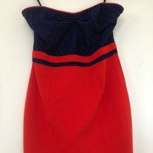 Silence + Noise strapless fitted mini dress red